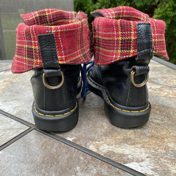 Dr Martens Black Leather Aimilita Tall Lace Up Moto Boots Size 6 - Picture 13 of 13